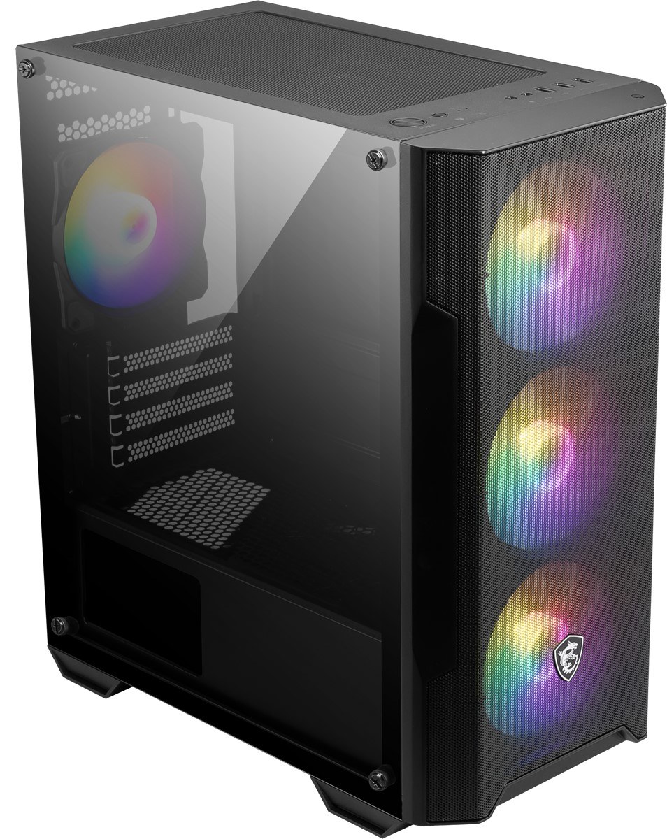 MSI MAG FORGE M100A D60 AKRİLİK YAN PANEL 3X120MM 1X120MM AUTO RGB FAN 600W 80+ MATX GAMİNG BİLGİSAYAR KASASI - 7