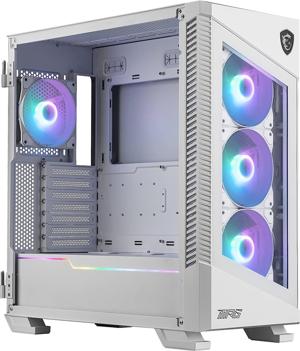 MSI MPG VELOX 100R WHITE TEMPERLİ CAM 4 X A-RGB FAN 4 X 120MM FAN ATX BEYAZ GAMİNG BİLGİSAYAR KASASI - 3