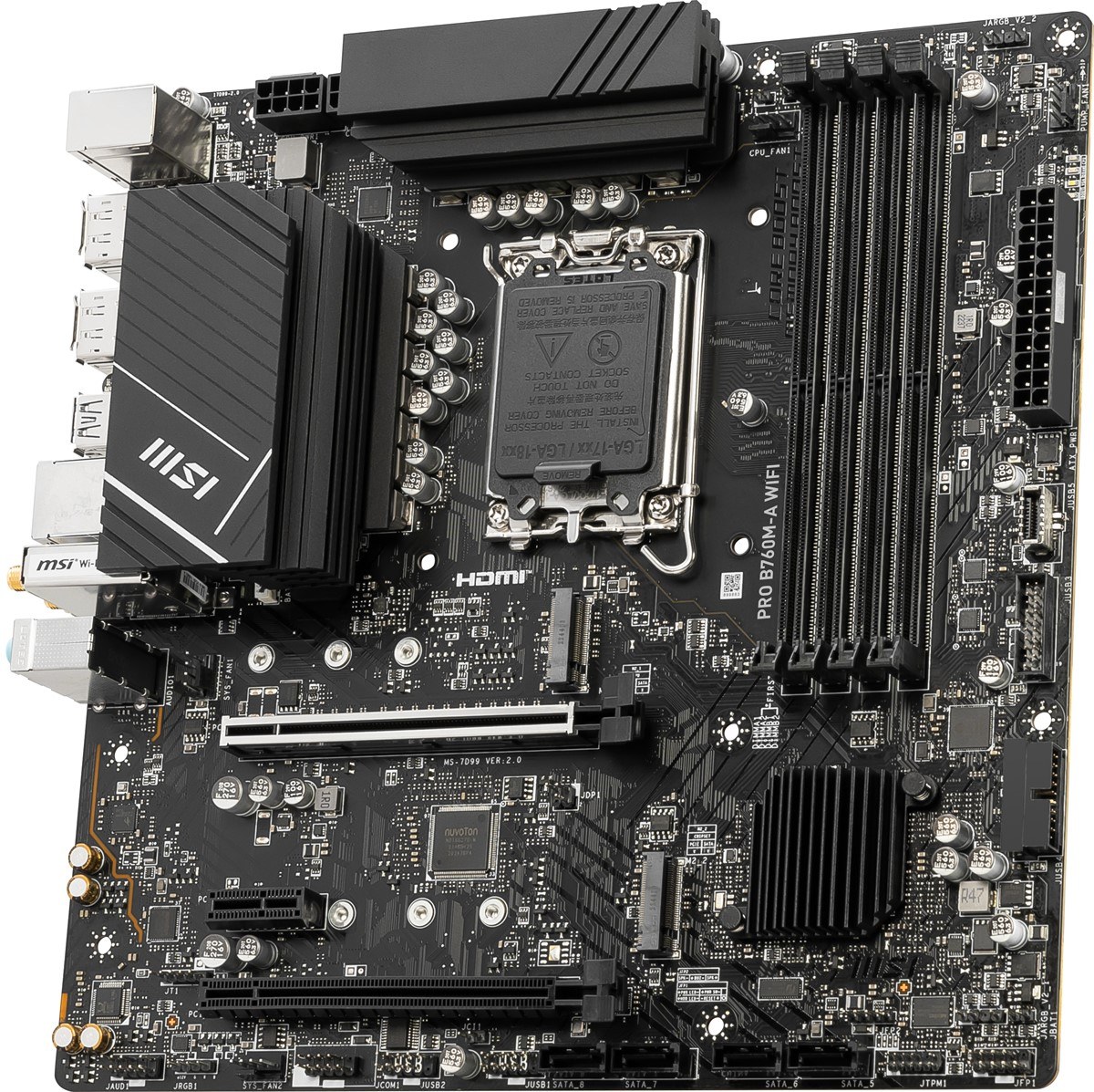 MSI PRO B760M-A WIFI SOKET 1700 DDR5 6800(OC) PCI-E M.2 USB3.2 HDMIDP 1X 2.5G LAN WI-FI 6E MATX - 4