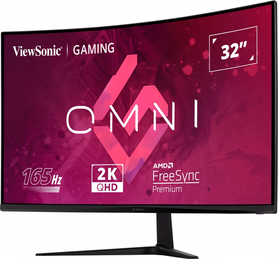 VIEWSONIC VX3218C-2K GAMING MONITOR 31,5 1ms 180Hz VA 2560x1440 2K 250 HDMI DP 16:9 80M:1 16.7M HOPARLOR 3 KENAR CERCEVESIZ 1500R KAVIS FREESYNC PREMIUM FLICKER FREE MAVI ISIK FILTRESI TILT VESA