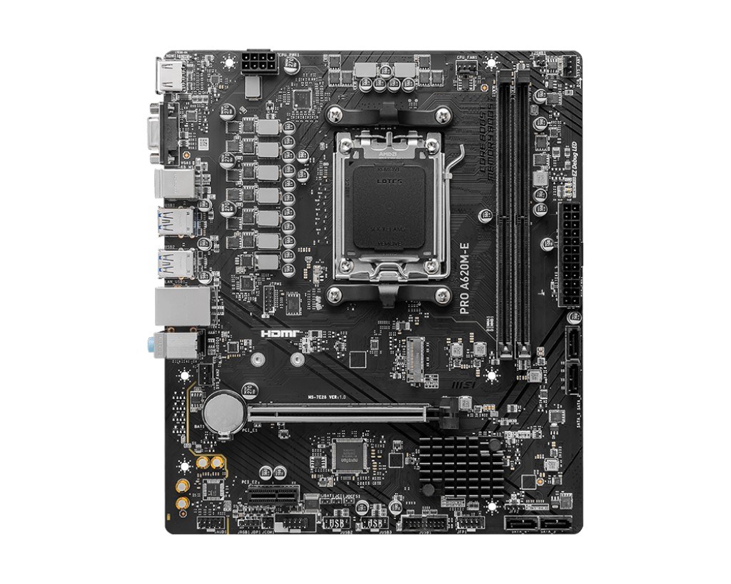MSI MB PRO A620M-E AM5 DDR5 6800MHZ(OC) HDMI VGA M.2 USB3.2 MATX - 2