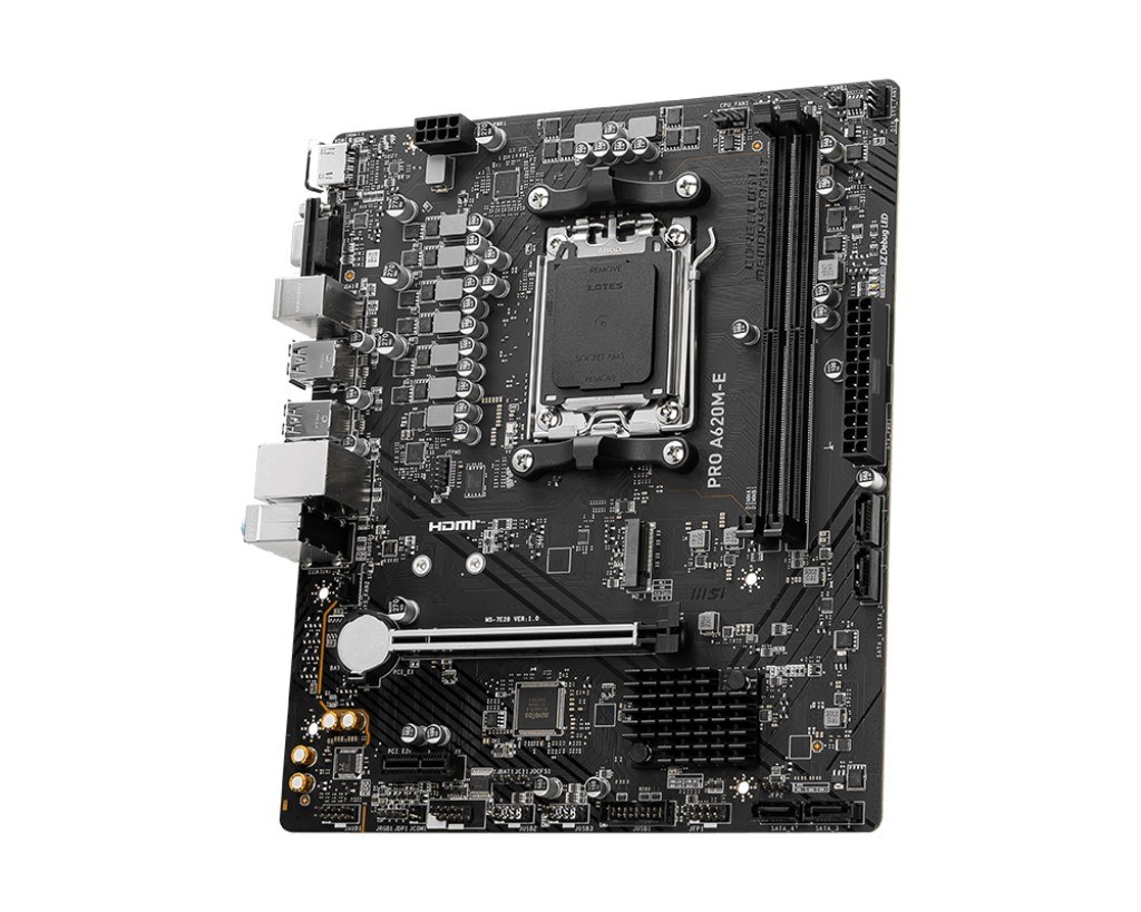 MSI MB PRO A620M-E AM5 DDR5 6800MHZ(OC) HDMI VGA M.2 USB3.2 MATX - 3