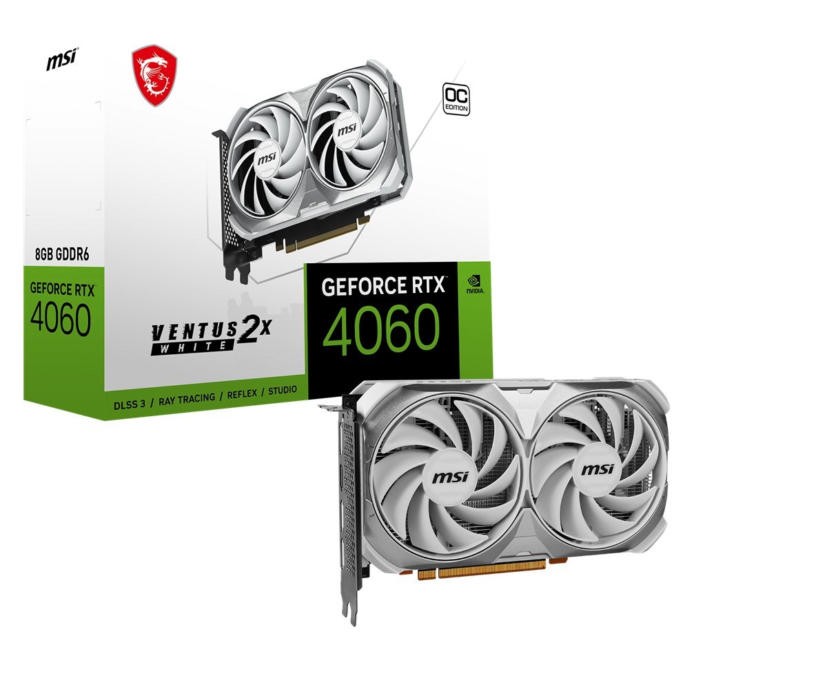 MSI VGA GEFORCE RTX 4060 VENTUS 2X WHITE 8G OC RTX4060 8GB GDDR6 128B DX12 PCIE 4.0 X8 (3XDP 1XHDMI) - 2