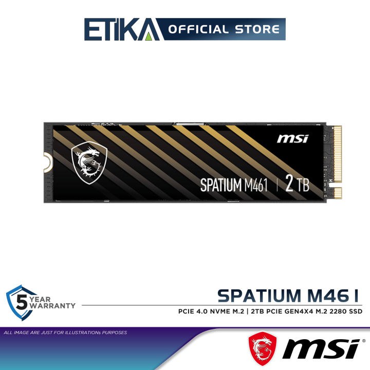MSI SSD SPATIUM M461 NVME M.2 2TB NVMe M.2 2TB R:5000 W:4200 - 2