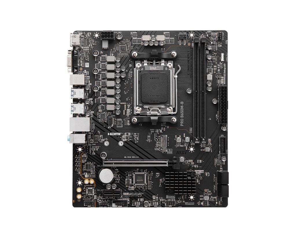MSI MB PRO B650M-B AM5 DDR5 6800MHZ(OC) HDMI VGA M.2 USB3.2 2.5G LAN mATX - 2