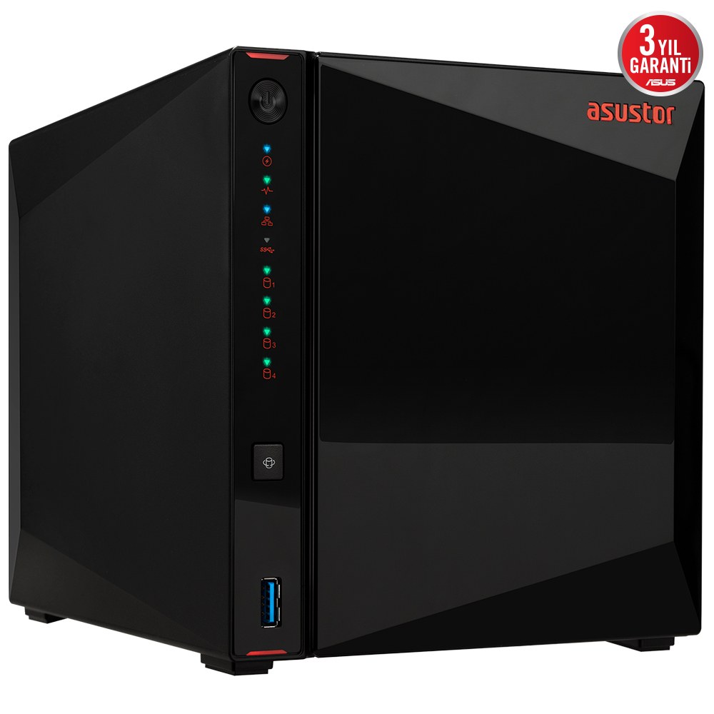ASUS AS5404T INTEL N5105 4 YUVALI(4X22TB DESTEĞI) 4GB DDR4(8GB RAM DESTEĞI) M.2 X4 2.5GBE X2 USB 3.2 X2 HDMI 2.0B X1 - 2