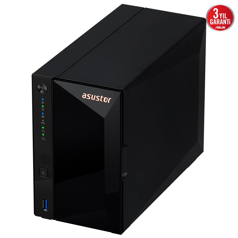 ASUSTOR AS3302T V2 REALTEK RTD1619B 2 YUVALI 4X22TB DESTEĞİ 2GB DDR4 2.5GbE x1 USB 3.2 x3 - 4