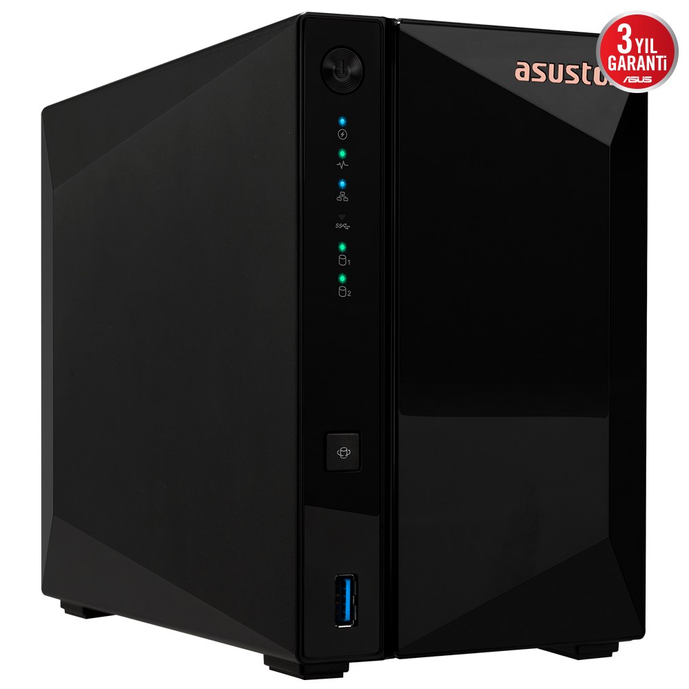 ASUSTOR AS3302T V2 REALTEK RTD1619B 2 YUVALI 4X22TB DESTEĞİ 2GB DDR4 2.5GbE x1 USB 3.2 x3 - 2
