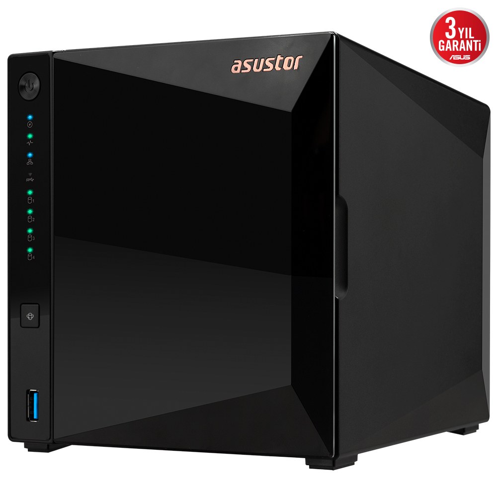 ASUSTOR AS3304T V2 REALTEK RTD1619B 4 YUVALI 4X22TB DESTEĞİ 2GB DDR4 2.5GbE x1 USB 3.2 x3 - 7