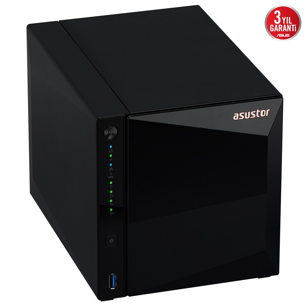 ASUSTOR AS3304T V2 REALTEK RTD1619B 4 YUVALI 4X22TB DESTEĞİ 2GB DDR4 2.5GbE x1 USB 3.2 x3 - 4
