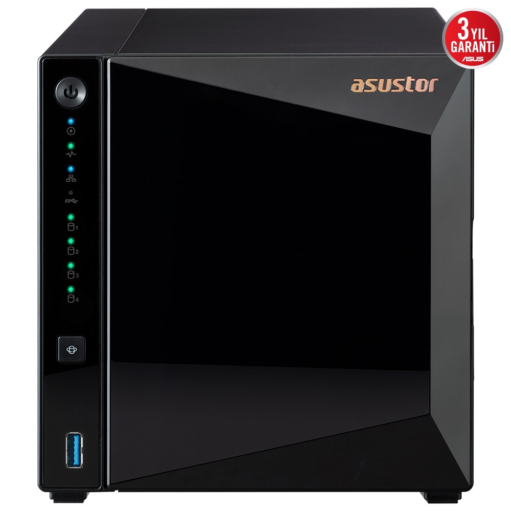 ASUSTOR AS3304T V2 REALTEK RTD1619B 4 YUVALI 4X22TB DESTEĞİ 2GB DDR4 2.5GbE x1 USB 3.2 x3 - 2