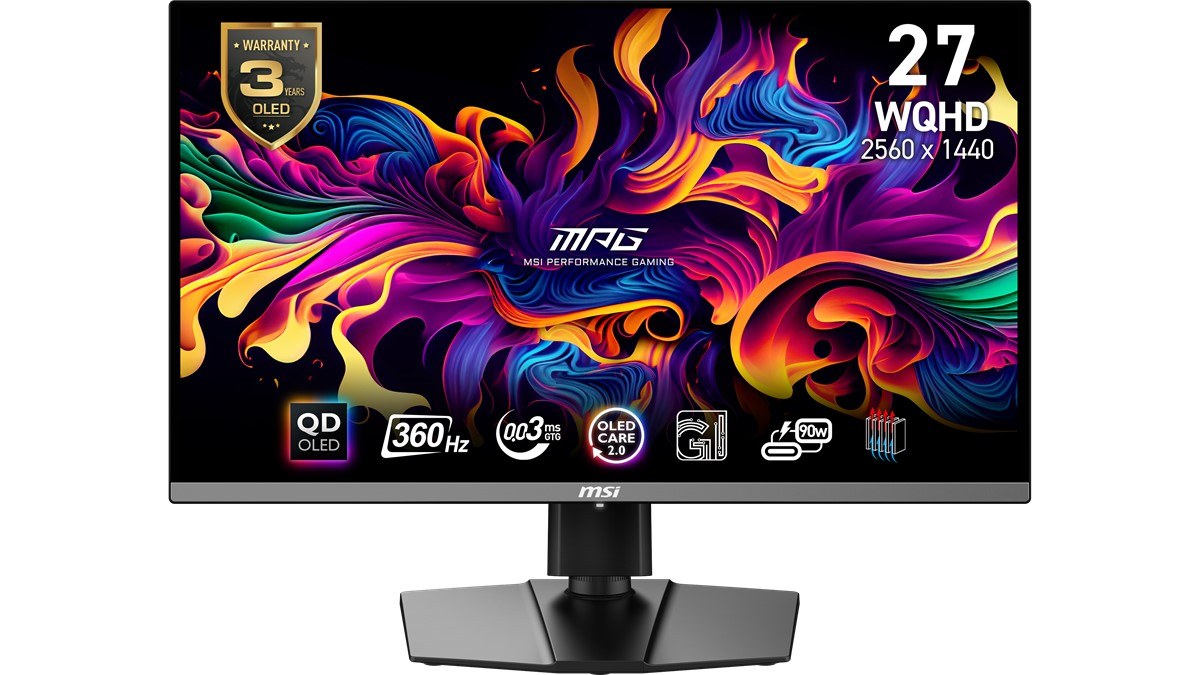 MSI 26.5 MPG 271QRX QD-OLED 2560x1440 (WQHD) 16:9 FLAT QD-OLED 360HZ 0.03MS ADAPTIVE-SYNC GAMING MONITOR - 2