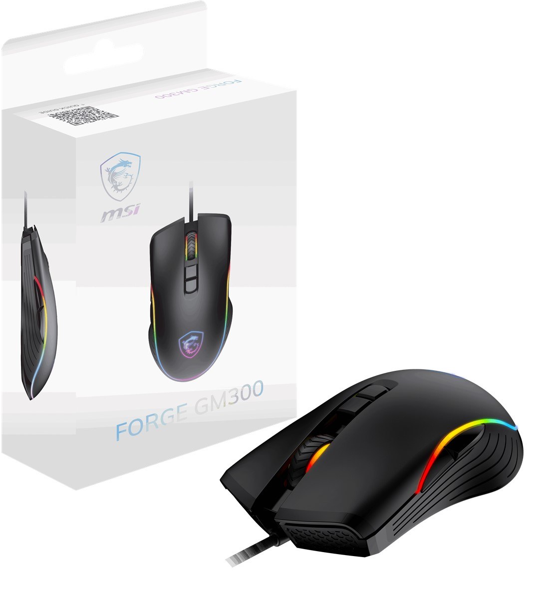 MSI GG FORGE GM300 GAMING MOUSE MAX 7200 DPI 118GR 1,5m KABLO OPTIK SENSOR MICRO SWITCH RGB LED OYUNCU FARESI - 2