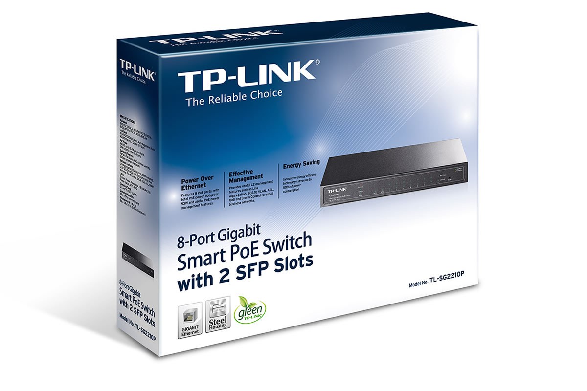 TP-LINK TL-SG2210P 8 PORT GBIT MASAÜSTÜ PoE SMART SWITCH + 2 SFP SLOT - 2