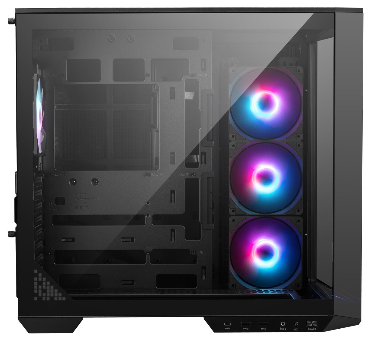 MSI MAG PANO 100R PZ TEMPERLİ CAM 3X120MM 1X120MM ARGB FAN ATX PANORAMİK GAMİNG BİLGİSAYAR KASASI - 3