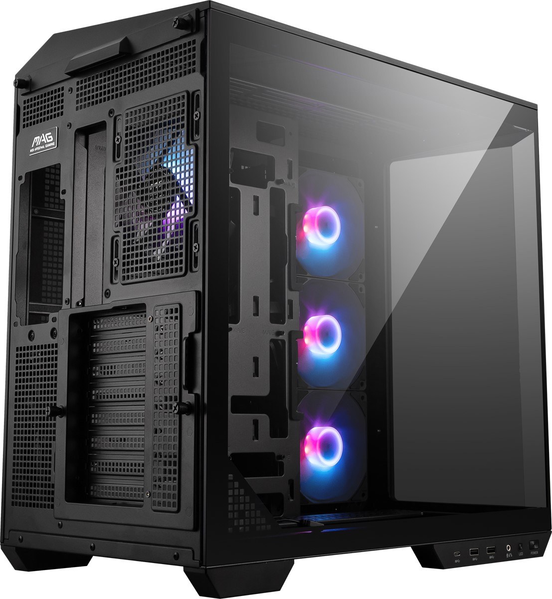 MSI MAG PANO 100R PZ TEMPERLİ CAM 3X120MM 1X120MM ARGB FAN ATX PANORAMİK GAMİNG BİLGİSAYAR KASASI - 8