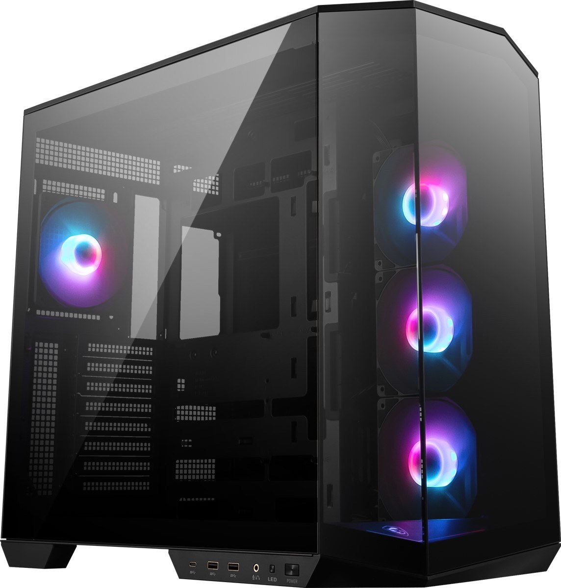 MSI MAG PANO 100R PZ TEMPERLİ CAM 3X120MM 1X120MM ARGB FAN ATX PANORAMİK GAMİNG BİLGİSAYAR KASASI - 7