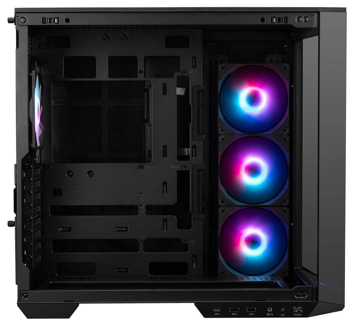 MSI MAG PANO 100R PZ TEMPERLİ CAM 3X120MM 1X120MM ARGB FAN ATX PANORAMİK GAMİNG BİLGİSAYAR KASASI - 4