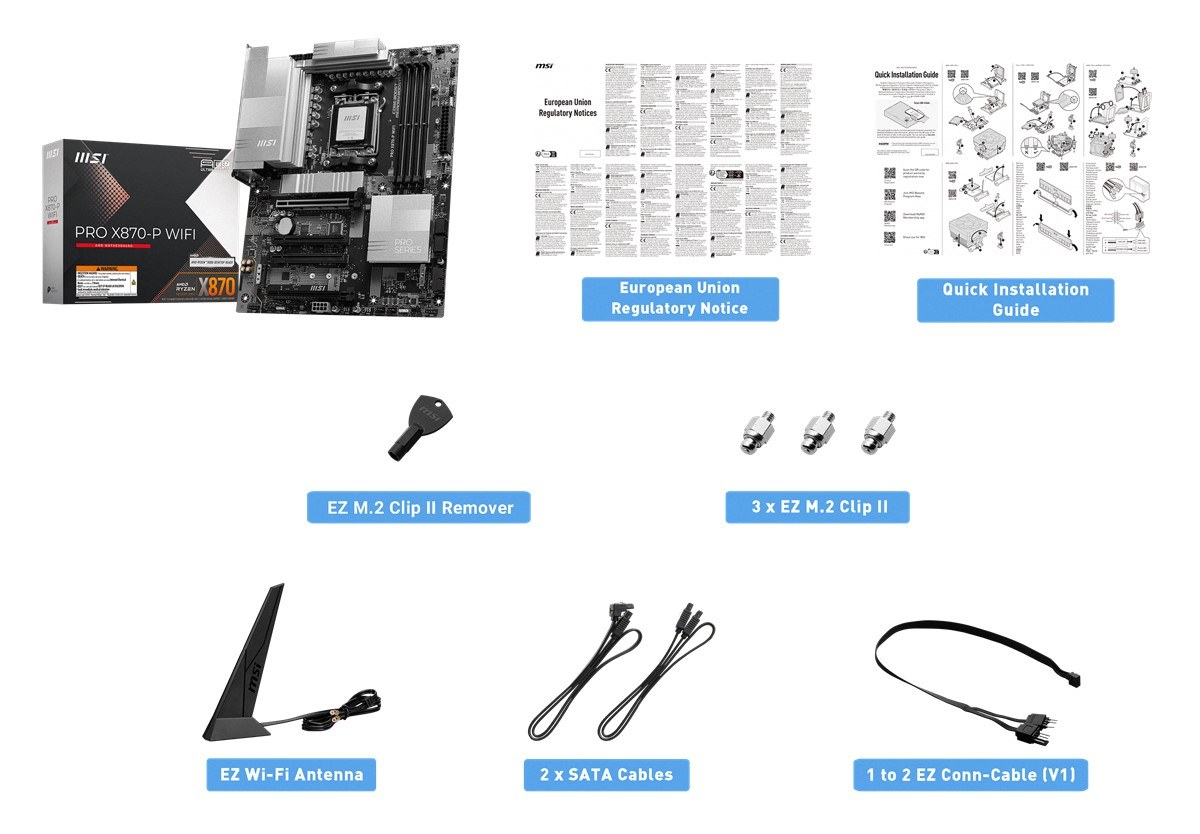 MSI MB PRO X870-P WIFI AM5 DDR5 8200MHZ(OC) 3X M.2 USB4 HDMI 5G LAN WIFI 7 RGB ATX - 5