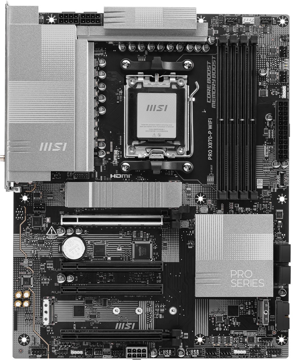MSI MB PRO X870-P WIFI AM5 DDR5 8200MHZ(OC) 3X M.2 USB4 HDMI 5G LAN WIFI 7 RGB ATX - 2