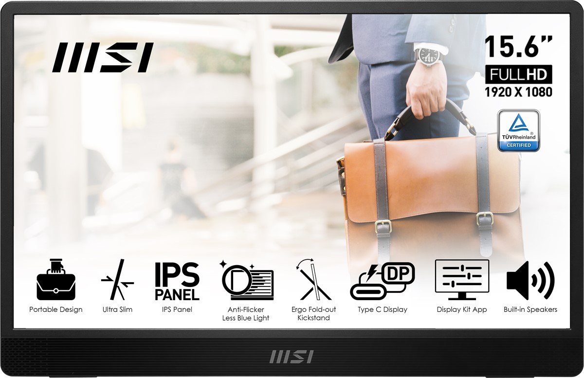 MSI 15.6 PRO MP161 E2U 1920x1080 (FHD) 16:9 FLAT IPS 60HZ 4MS ADAPTIVE-SYNC PORTATIF MONITOR - 2