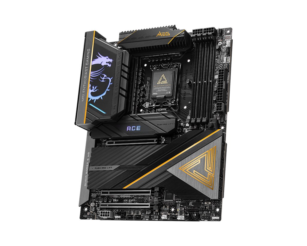 MSI MB MEG Z890 ACE SOKET 1851 DDR5 9200MHZ(OC) USB 20GBPS 5XM.2 2XTB4 HDMI DISPLAY 10G LAN WIFI7 ATX - 3