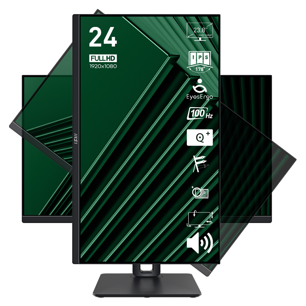 MSI 23.8 PRO MP245PG 1920x1080 (FHD) 16:9 FLAT IPS 100HZ 1MS ADAPTIVE-SYNC PIVOT MONITOR - 2