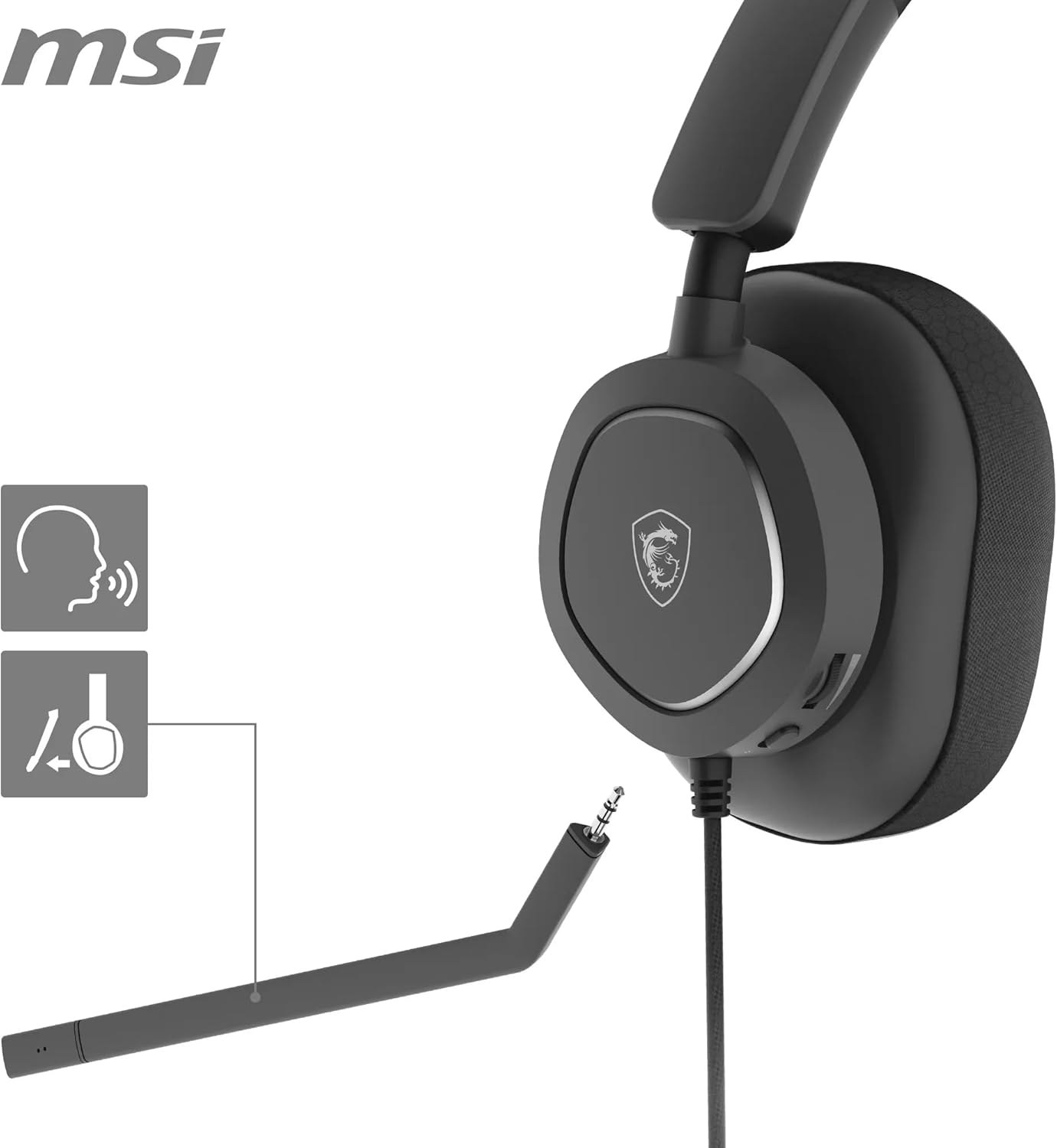 MSI GG MAESTRO 300 GAMING HEADSET USB C KULAKÜSTÜ KULAKLIK - 7