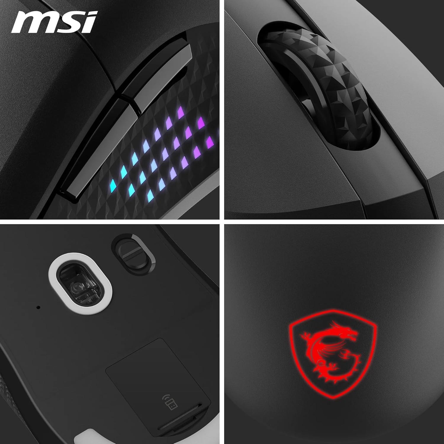 MSI GG VERSA 300 ELITE WIRELESS 2.4 GHz KABLOSUZ Bluetooth 5.3 USB 2.0 KABLOSUZ MOUSE - 6