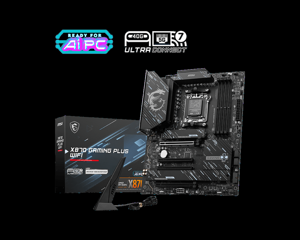 MSI MB X870 GAMING PLUS WIFI AM5 DDR5 8200MHZ(OC) 3X M.2 USB4 HDMI 5G LAN WIFI 7 RGB ATX