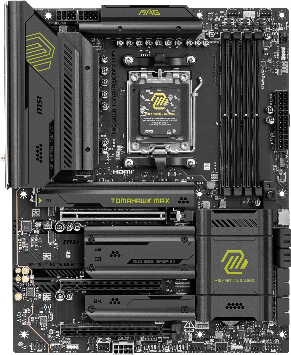 MSI MB MAG B850 TOMAHAWK MAX WIFI AM5 DDR5 8400MHZ(OC) HDMI 4X M.2 USB 10GBS 5G LAN WI-FI 7 ATX - 2
