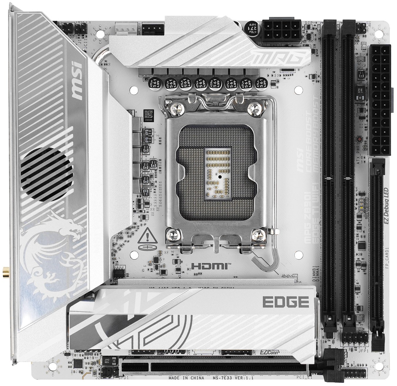 MSI MB MPG Z890I EDGE TI WIFI SOKET 1851 DDR5 8600MHZ(OC) USB 20GBPS 4XM.2 2XTB4 HDMI 2X DP 5G LAN WIFI 7 MİNİ ITX - 5