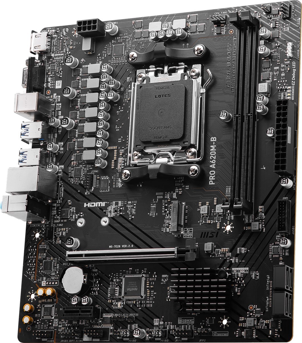 MSI MB PRO A620M-B AM5 DDR5 6800MHZ(OC) HDMI VGA M.2 USB3.2 JARGB_V2 MATX - 4