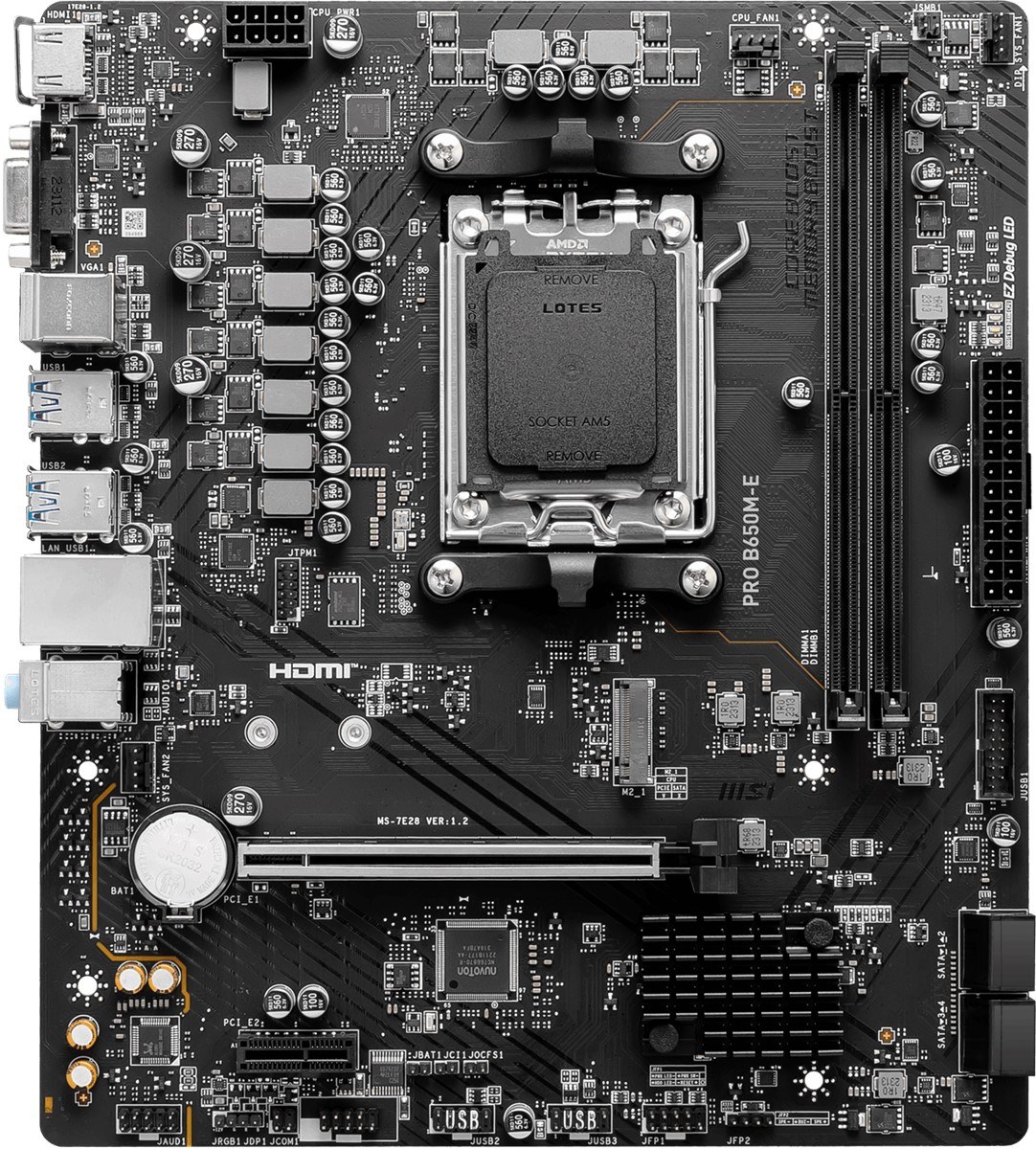 MSI MB PRO B650M-E AM5 DDR5 6800MHZ(OC) HDMI VGA M.2 USB3.2 2.5G LAN MATX - 2