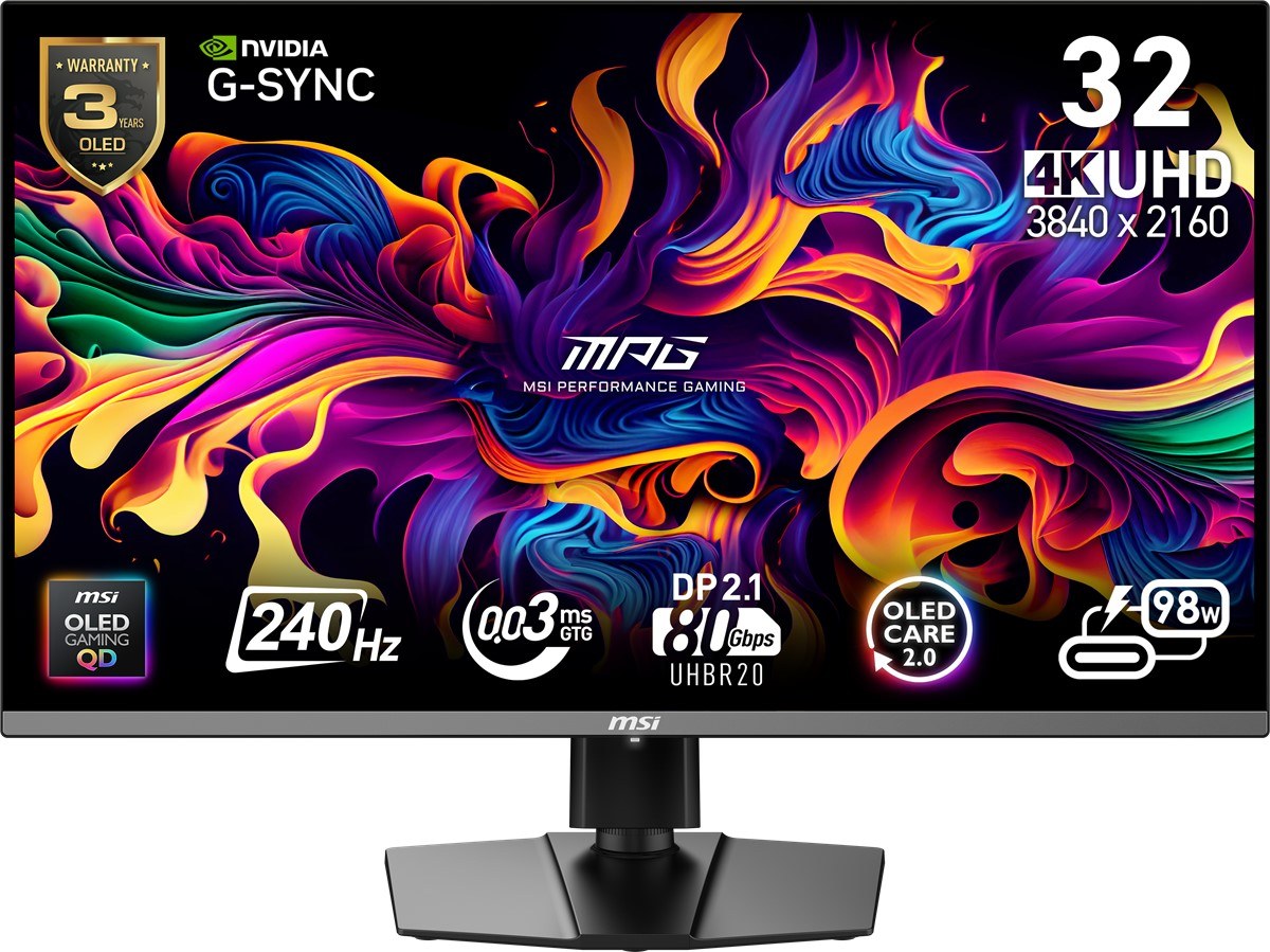 MSI 31.5 MPG 322URX QD-OLED 3840x2160 (UHD) 16:9 FLAT QD-OLED 240HZ 0.03MS ADAPTIVE-SYNC GAMING MONITOR SIYAH - 2