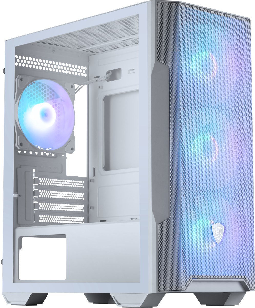 MSI MAG FORGE M100R WHITE TEMPERLİ CAM 3X120MM 1X120MM ARGB FAN MATX GAMİNG BİLGİSAYAR KASASI - 7