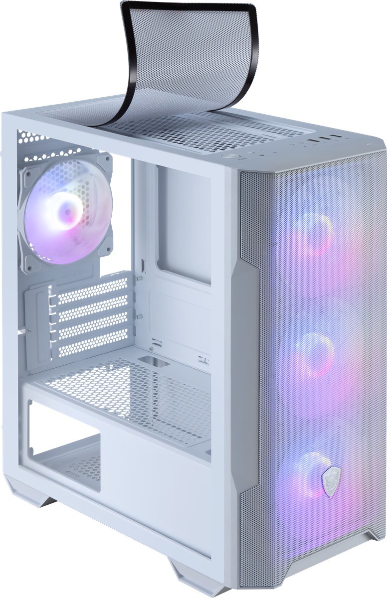 MSI MAG FORGE M100R WHITE TEMPERLİ CAM 3X120MM 1X120MM ARGB FAN MATX GAMİNG BİLGİSAYAR KASASI - 3