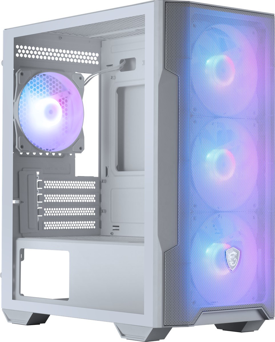 MSI MAG FORGE M100R WHITE TEMPERLİ CAM 3X120MM 1X120MM ARGB FAN MATX GAMİNG BİLGİSAYAR KASASI - 8