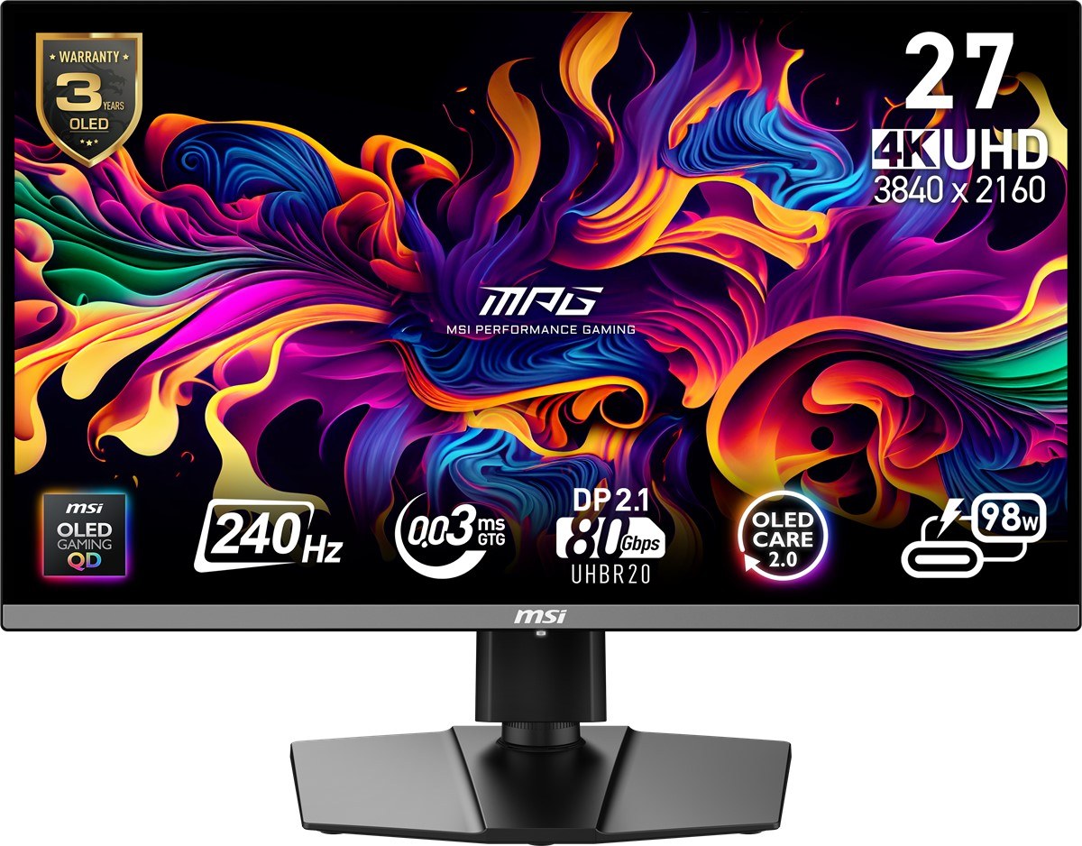 MSI 26.5 MPG 272URX 3840x2160 (UHD) 16:9 CURVE QD-OLED 240 HZ 0.03MS G-SYNC COMPATIBLE GAMING MONITOR - 2