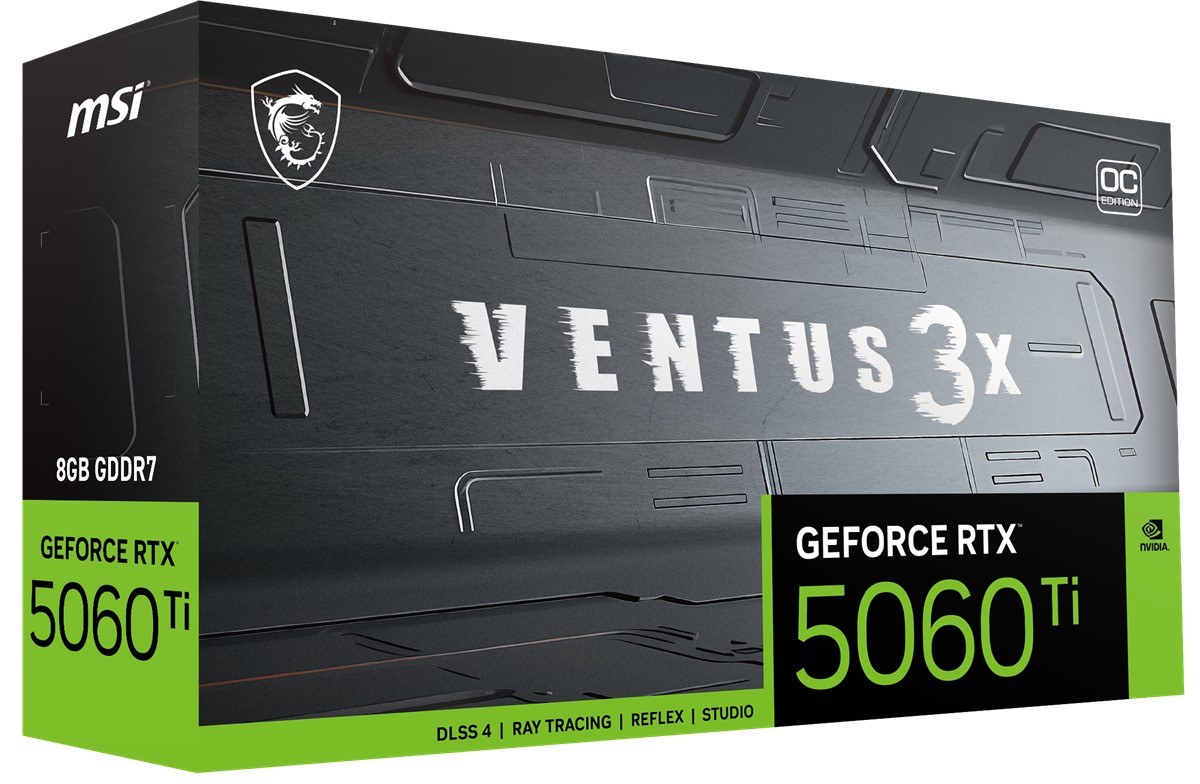 MSI VGA GEFORCE RTX 5060 TI 8G VENTUS 3X OC RTX5060TI 8GB GDDR7 128B DX12 PCIE 5.0 X16 (3XDP 1XHDMI) - 7