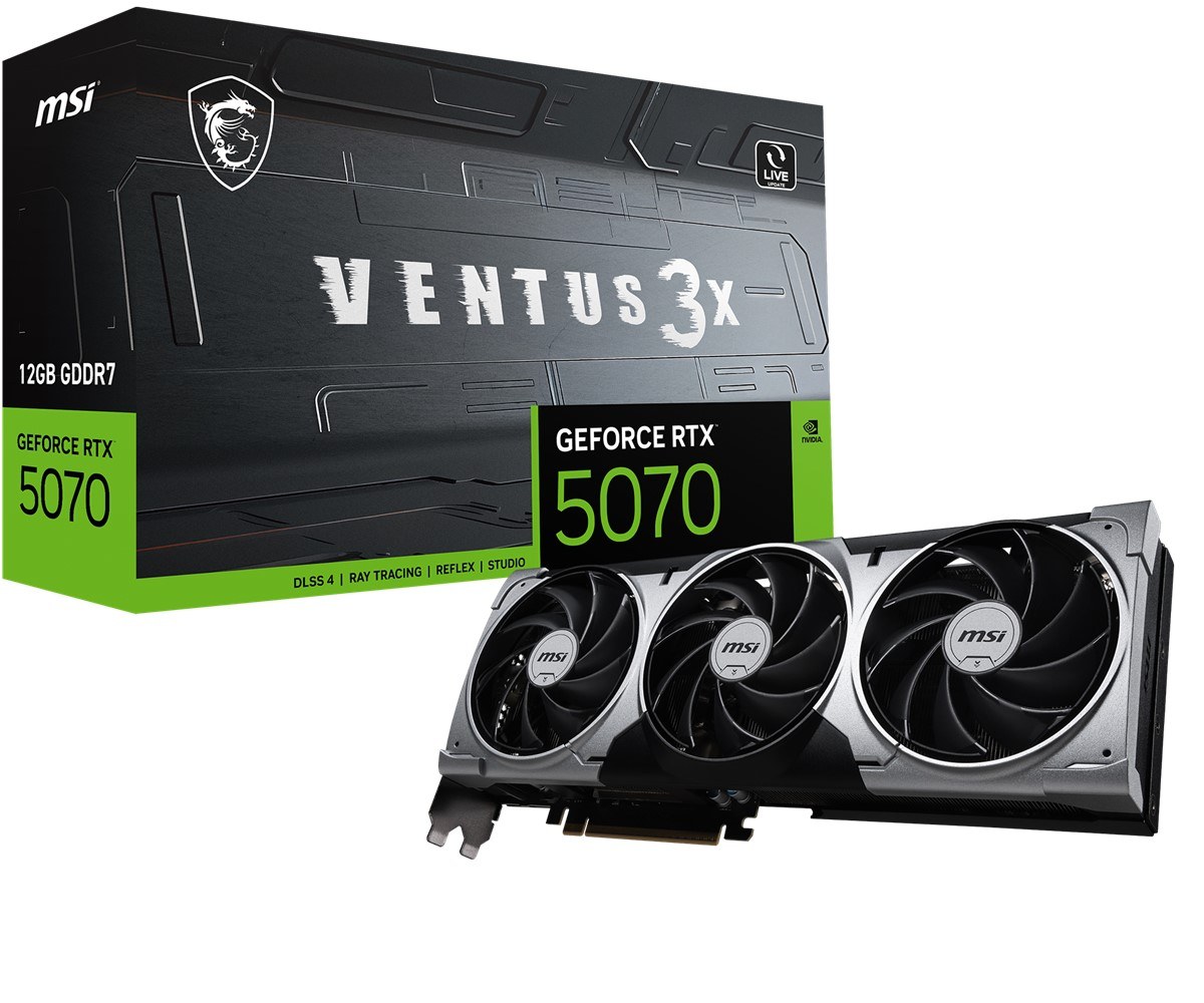 MSI VGA GEFORCE RTX 5070 12G VENTUS 3X RTX5070 12GB GDRR7 192B DX12 PCIE 5.0 X16 (3XDP 1XHDMI)