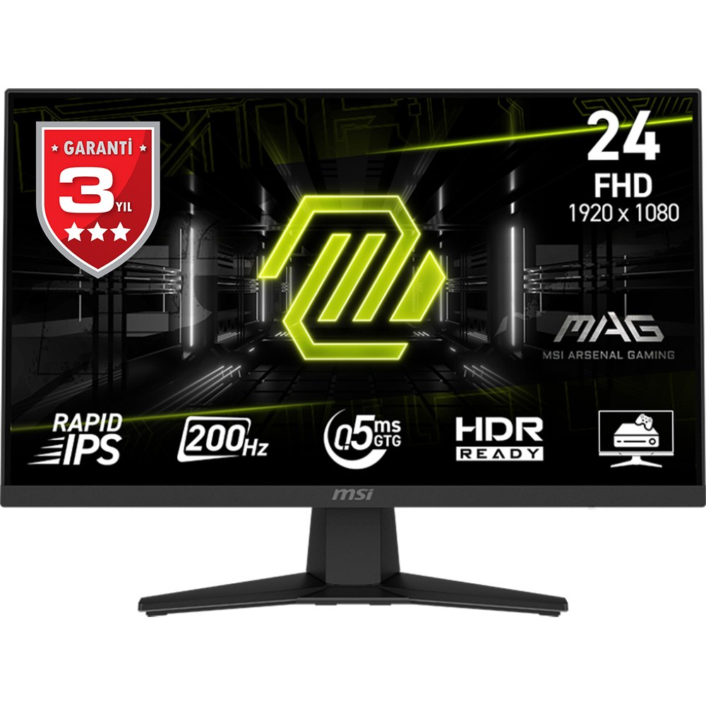 MSI 23.8 MAG 244F 1920x1080 (FHD) RAPID IPS FLAT 200HZ 0.5MS FREESYNC PREMIUM GAMING MONITOR - 2