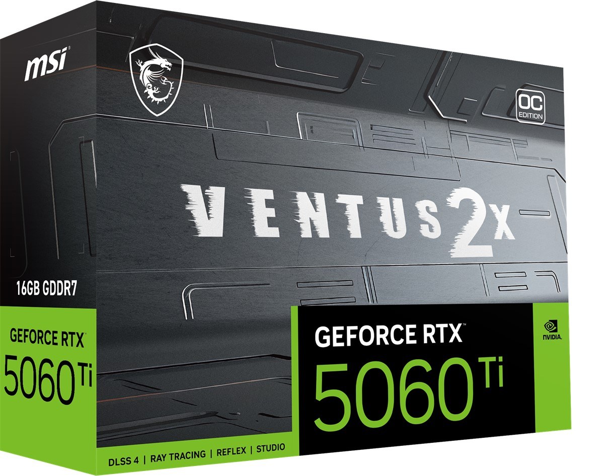 MSI VGA GEFORCE RTX 5060 TI 16G VENTUS 2X OC PLUS RTX5060TI 16GB GDDR7 128B DX12 PCIE 5.0 X16 (3XDP 1XHDMI) - 3