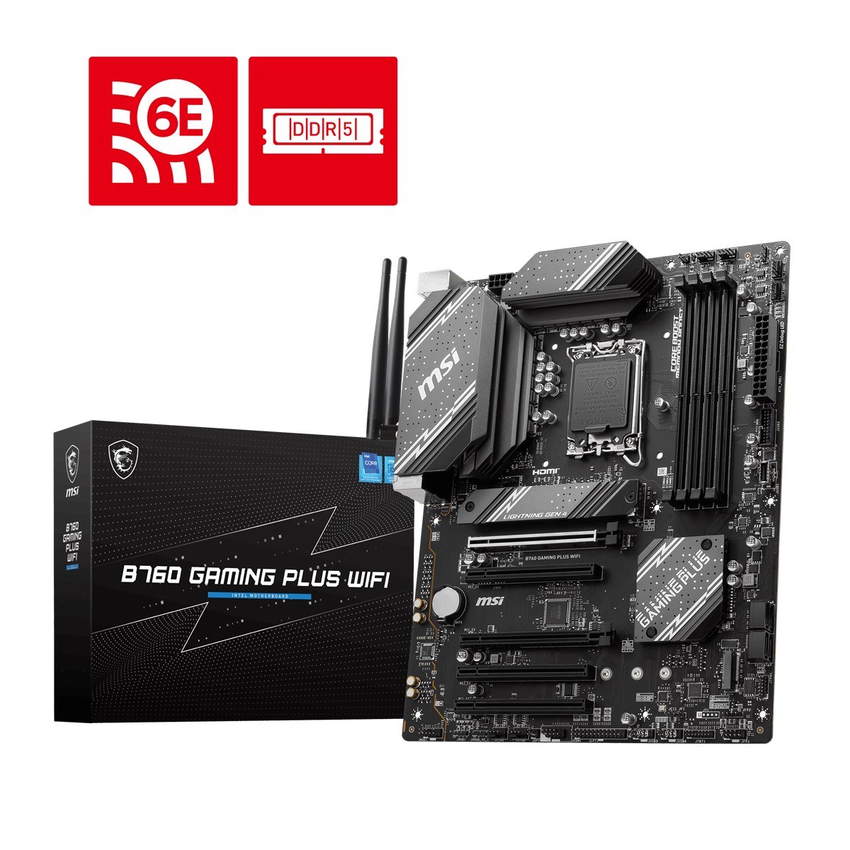 MSI MB B760 GAMING PLUS WIFI SOKET 1700 DDR4 5333(OC) PCI-E ,M.2 USB3.2 HDMI,DP 1X 2.5G LAN WI-FI 6E ATX