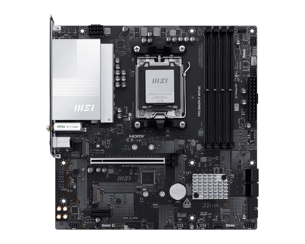 MSI MB PRO B840M-P WIFI6E AM5 DDR5 8000MHZ(OC) HDMI ,2X M.2 USB 5 GBS 2.5G LAN WI-FI 6E MATX - 5