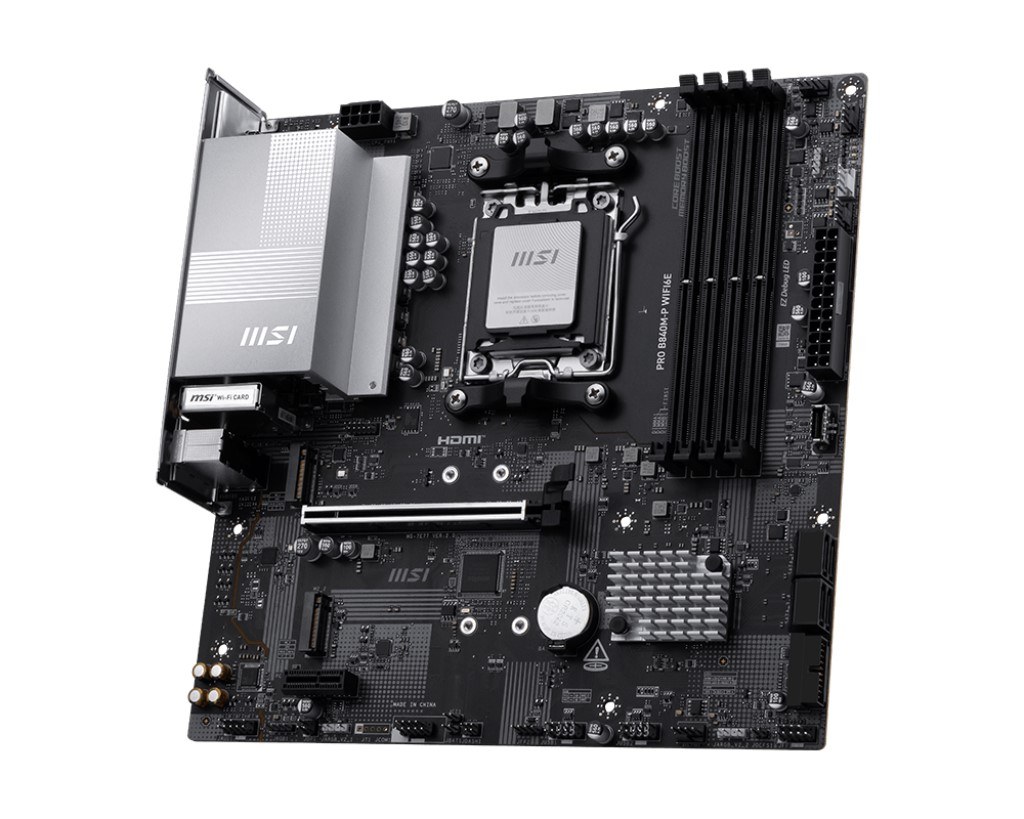 MSI MB PRO B840M-P WIFI6E AM5 DDR5 8000MHZ(OC) HDMI ,2X M.2 USB 5 GBS 2.5G LAN WI-FI 6E MATX