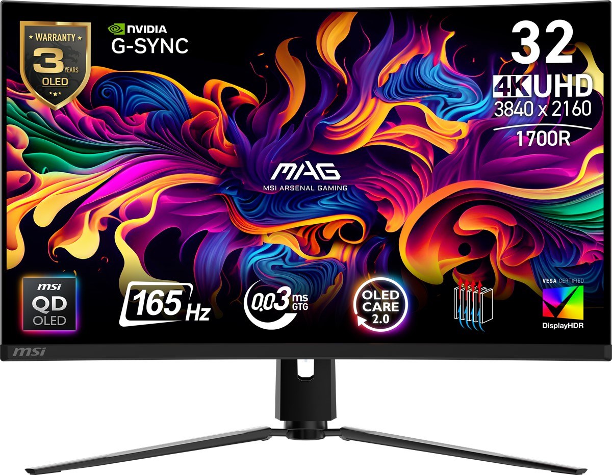 MSI 31.5 MAG 321CUP QD-OLED 3840X2160 (UHD) 16:9 CURVE 1700R QD-OLED 165HZ 0.03MS ADAPTIVE-SYNC GAMING MONITOR - 2
