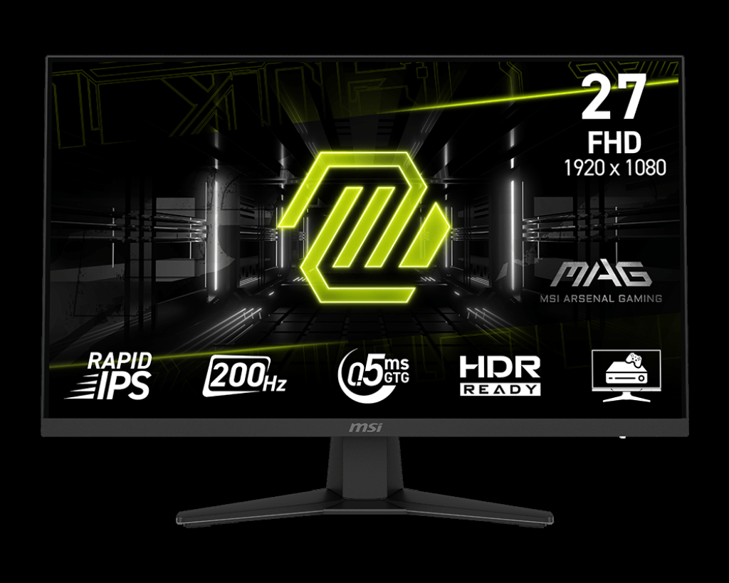 MSI 27 MAG 274F 1920x1080 (FHD) 16:9 FLAT RAPID IPS 200HZ 0.5MS (GTG) ADAPTIVE-SYNC GAMING MONITOR