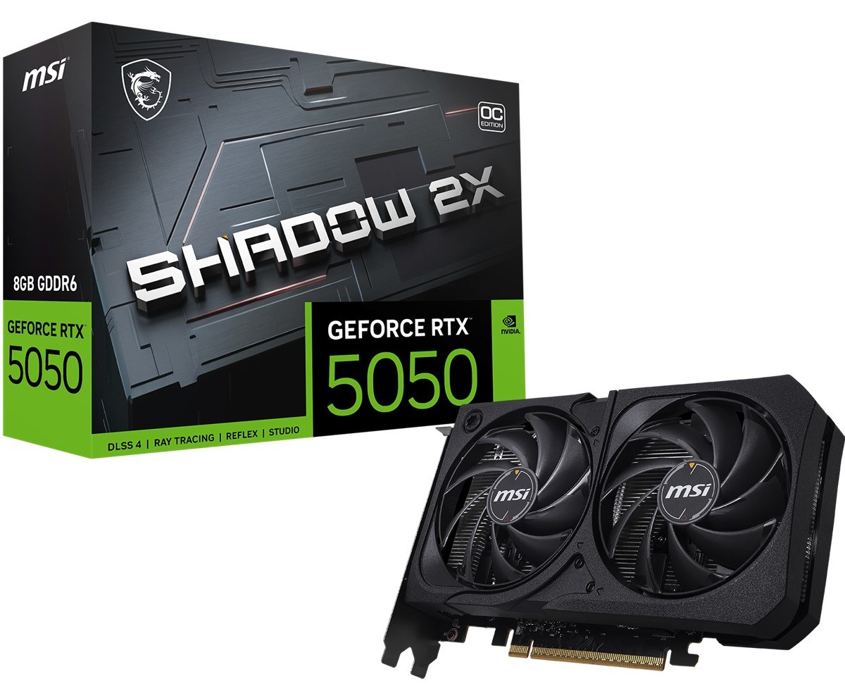 MSI VGA GEFORCE RTX 5050 8G SHADOW 2X OC RTX5050 8GB GDDR6 128B DX12 PCIE 5.0 X16 (3XDP 1XHDMI) - 2