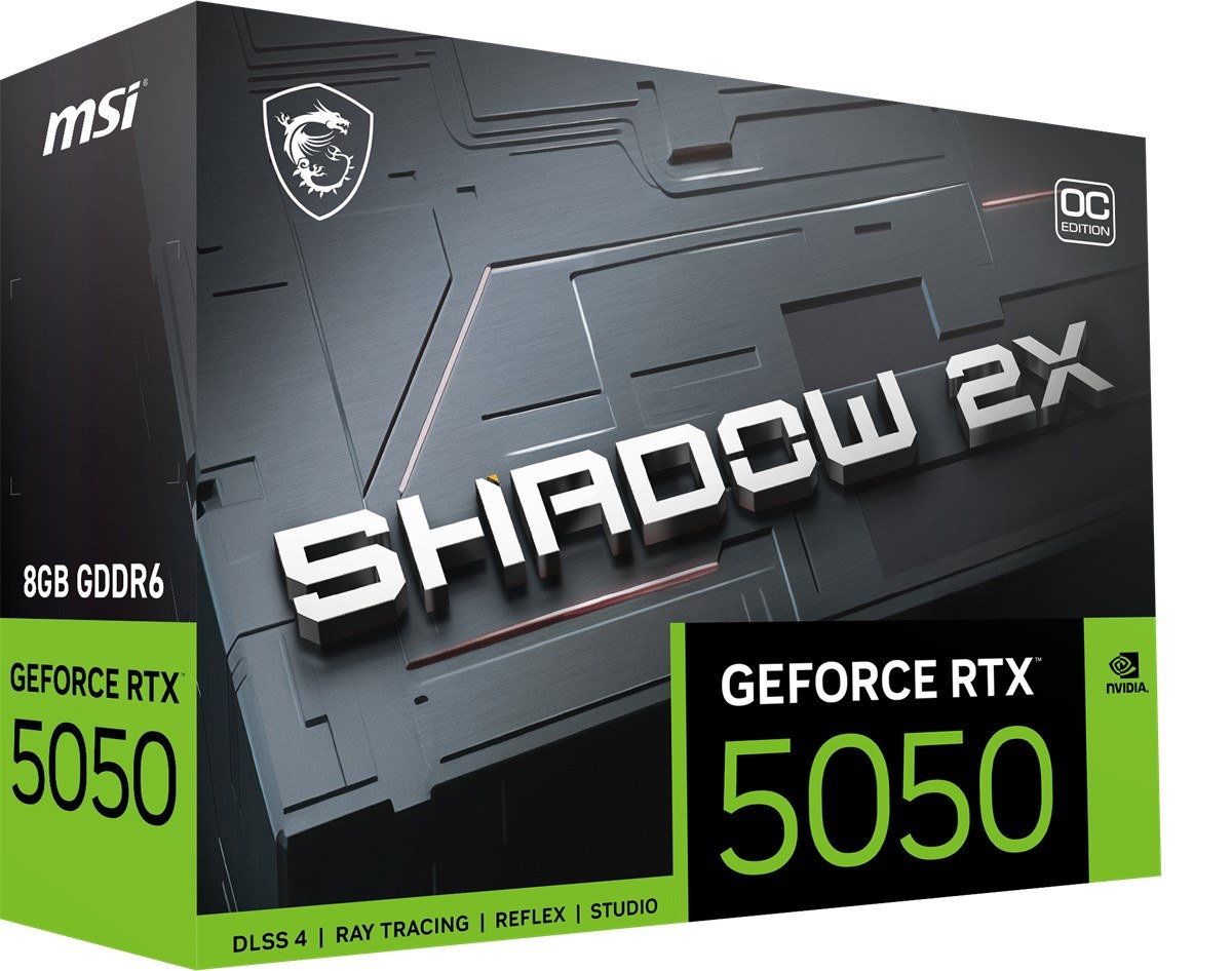 MSI VGA GEFORCE RTX 5050 8G SHADOW 2X OC RTX5050 8GB GDDR6 128B DX12 PCIE 5.0 X16 (3XDP 1XHDMI) - 3